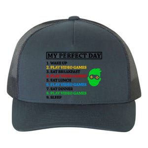 My Perfect Day Video Games Funny Gift Yupoong Adult 5-Panel Trucker Hat