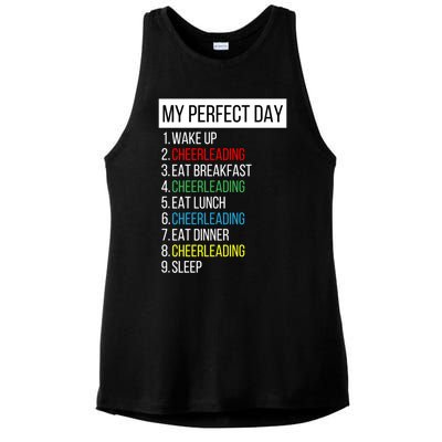 My Perfect Day Cheerleading Gift Ladies PosiCharge Tri-Blend Wicking Tank