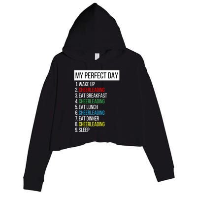 My Perfect Day Cheerleading Gift Crop Fleece Hoodie