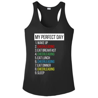 My Perfect Day Cheerleading Gift Ladies PosiCharge Competitor Racerback Tank