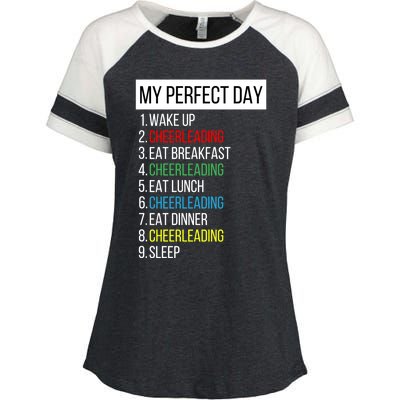 My Perfect Day Cheerleading Gift Enza Ladies Jersey Colorblock Tee