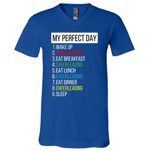 My Perfect Day Cheerleading Gift V-Neck T-Shirt