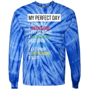 My Perfect Day Cheerleading Gift Tie-Dye Long Sleeve Shirt