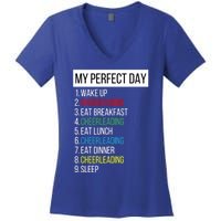 My Perfect Day Cheerleading Gift Women's V-Neck T-Shirt