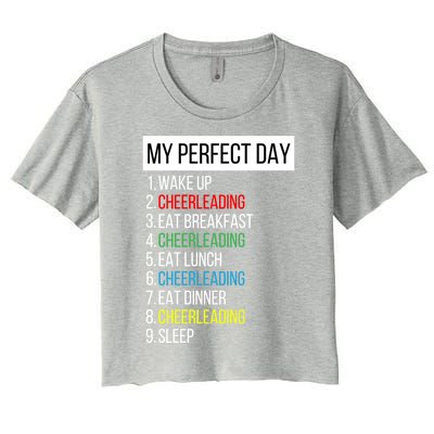 My Perfect Day Cheerleading Gift Women's Crop Top Tee