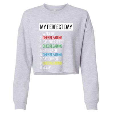 My Perfect Day Cheerleading Gift Cropped Pullover Crew