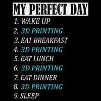 My Perfect Day 3 D Printing Printer Accessories Funny Gift Geek Gift Drawstring Bag