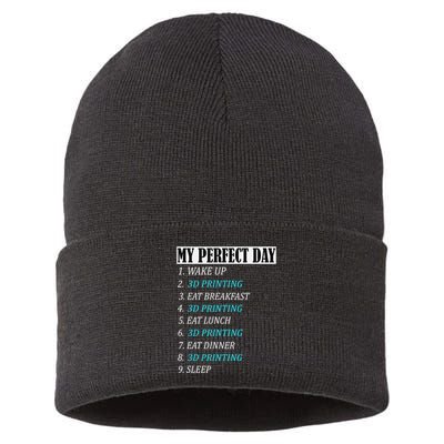 My Perfect Day 3 D Printing Printer Accessories Funny Gift Geek Gift Sustainable Knit Beanie