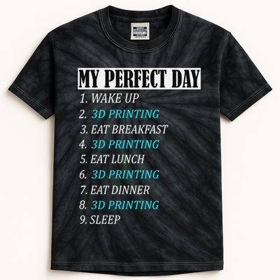 My Perfect Day 3 D Printing Printer Accessories Funny Gift Geek Gift Kids Tie-Dye T-Shirt
