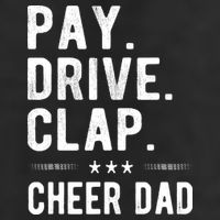 Mens Pay Drive Clap Cheer Dad Cheerleading Father Cheerleader 7 Panel Mesh Trucker Snapback Hat