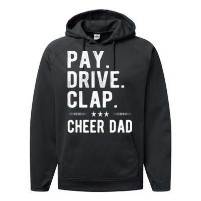 Mens Pay Drive Clap Cheer Dad Cheerleading Father Cheerleader Performance Fleece Hoodie