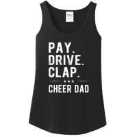 Mens Pay Drive Clap Cheer Dad Cheerleading Father Cheerleader Ladies Essential Tank