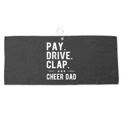 Mens Pay Drive Clap Cheer Dad Cheerleading Father Cheerleader Large Microfiber Waffle Golf Towel