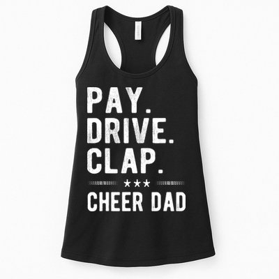 Mens Pay Drive Clap Cheer Dad Cheerleading Father Cheerleader Womens Tank Top