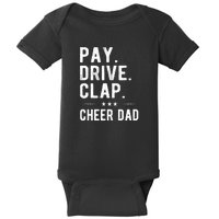 Mens Pay Drive Clap Cheer Dad Cheerleading Father Cheerleader Baby Bodysuit