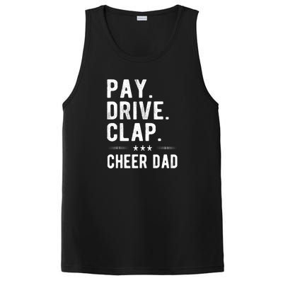 Mens Pay Drive Clap Cheer Dad Cheerleading Father Cheerleader PosiCharge Competitor Tank