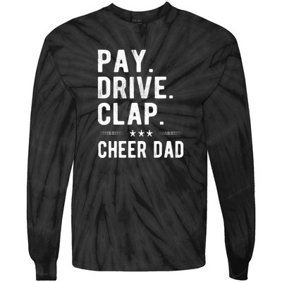 Mens Pay Drive Clap Cheer Dad Cheerleading Father Cheerleader Tie-Dye Long Sleeve Shirt