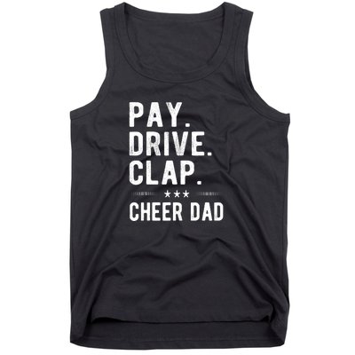 Mens Pay Drive Clap Cheer Dad Cheerleading Father Cheerleader Tank Top