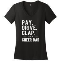 Mens Pay Drive Clap Cheer Dad Cheerleading Father Cheerleader Women's V-Neck T-Shirt