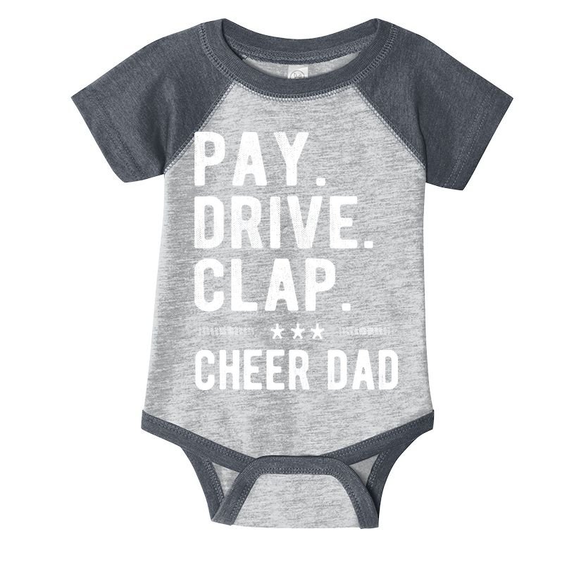 Mens Pay Drive Clap Cheer Dad Cheerleading Father Cheerleader Infant Baby Jersey Bodysuit