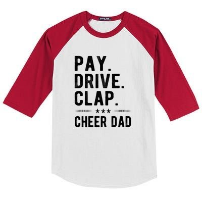 Mens Pay Drive Clap Cheer Dad Cheerleading Father Cheerleader Kids Colorblock Raglan Jersey