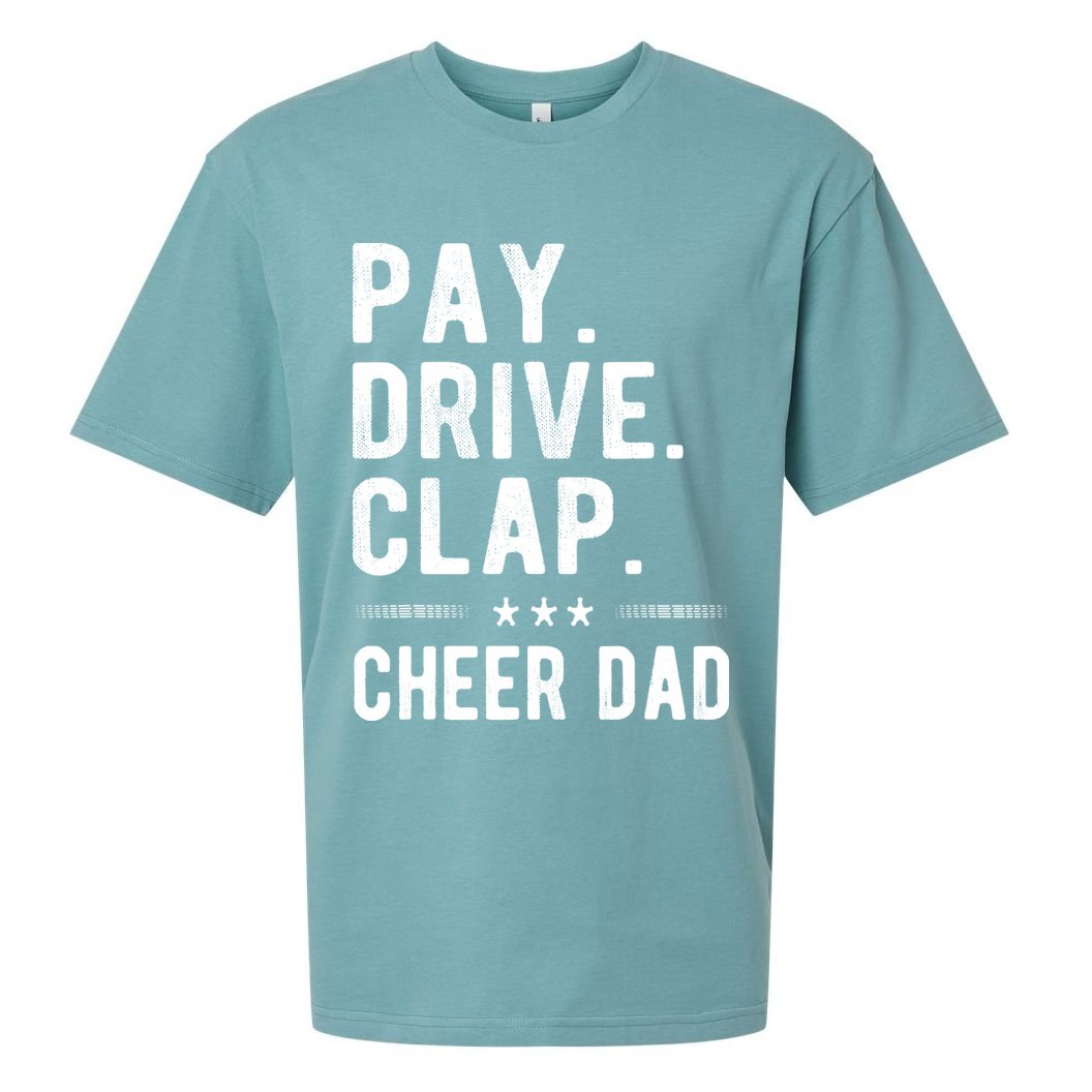 Mens Pay Drive Clap Cheer Dad Cheerleading Father Cheerleader Sueded Cloud Jersey T-Shirt