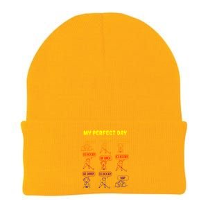 My Perfect Day Boy Ice Hockey Cute Gift Knit Cap Winter Beanie