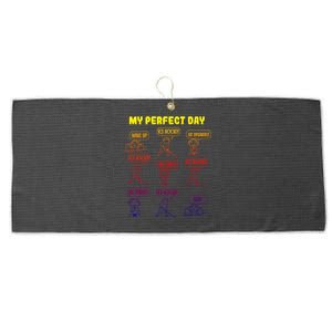 My Perfect Day Boy Ice Hockey Cute Gift Large Microfiber Waffle Golf Towel