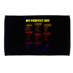 My Perfect Day Boy Ice Hockey Cute Gift Microfiber Hand Towel