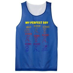 My Perfect Day Boy Ice Hockey Cute Gift Mesh Reversible Basketball Jersey Tank