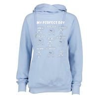 My Perfect Day Cats And Books Girl Gift Womens Funnel Neck Pullover Hood