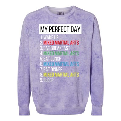 My Perfect Day Mixed Martial Arts Gift Colorblast Crewneck Sweatshirt