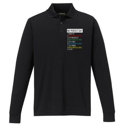 My Perfect Day Mixed Martial Arts Gift Performance Long Sleeve Polo