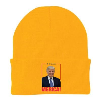 Merica! President Donald Trump Presidential Portrait Meme Cute Gift Knit Cap Winter Beanie