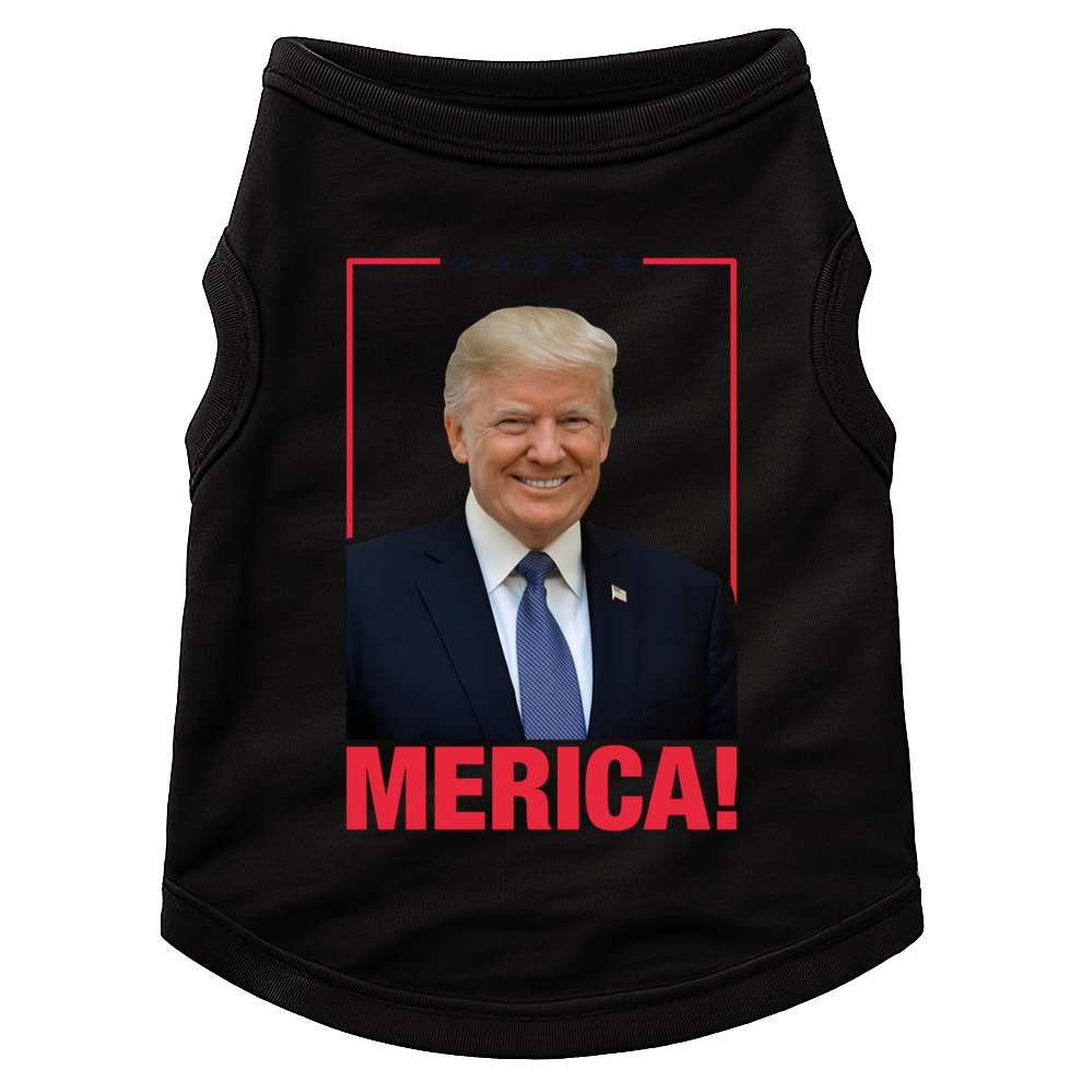 Merica! President Donald Trump Presidential Portrait Meme Cute Gift Doggie Tank