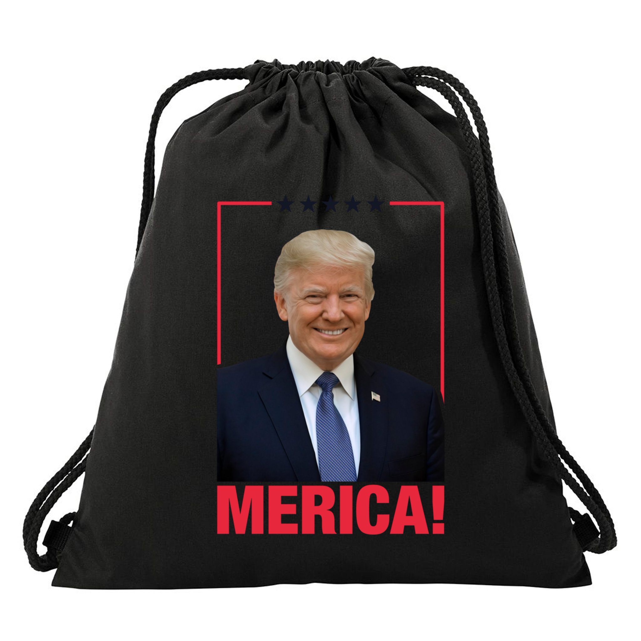 Merica! President Donald Trump Presidential Portrait Meme Cute Gift Drawstring Bag