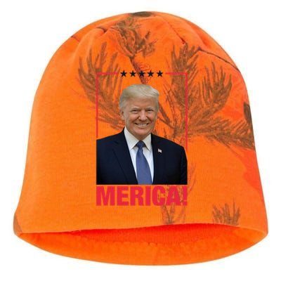 Merica! President Donald Trump Presidential Portrait Meme Cute Gift Kati - Camo Knit Beanie