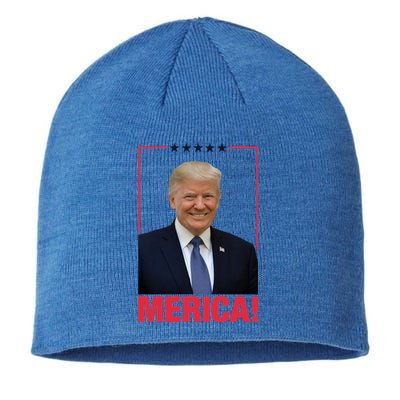 Merica! President Donald Trump Presidential Portrait Meme Cute Gift Sustainable Beanie