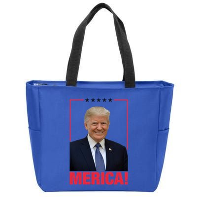 Merica! President Donald Trump Presidential Portrait Meme Cute Gift Zip Tote Bag