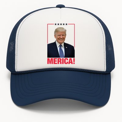 Merica! President Donald Trump Presidential Portrait Meme Cute Gift Trucker Hat