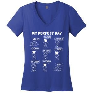 My Perfect Day Cooking Gift Women's V-Neck T-Shirt