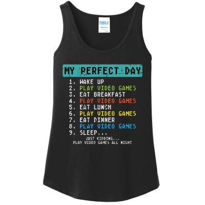 My Perfect Day Play Video Games Ladies Essential Tank