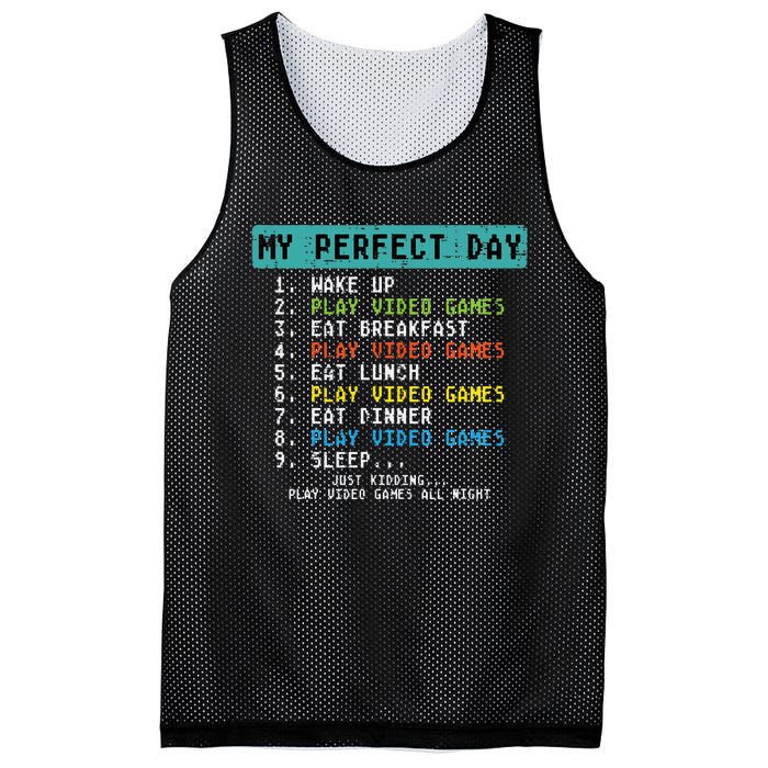 My Perfect Day Play Video Games Mesh Reversible Basketball Jersey Tank