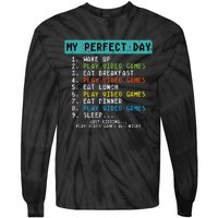 My Perfect Day Play Video Games Tie-Dye Long Sleeve Shirt