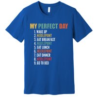 My Perfect Day Funny Needlepoint Gift Premium T-Shirt