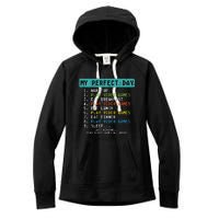 My Perfect Day Play Video Games Funny Gamer Women's Fleece Hoodie