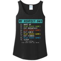 My Perfect Day Play Video Games Funny Gamer Ladies Essential Tank