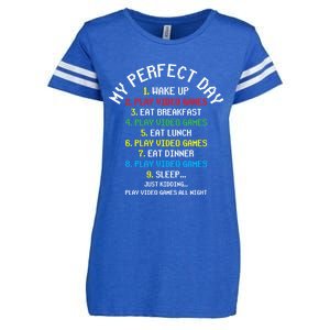 My Perfect Day Play Video Games Lover Gift Enza Ladies Jersey Football T-Shirt