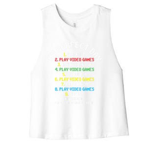 My Perfect Day Play Video Games Lover Gift Women's Racerback Cropped Tank