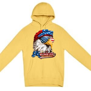 Merica Patriotic Eagle USA American Flag 4th Of July Premium Pullover Hoodie